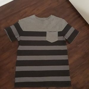Boys gray striped shirt